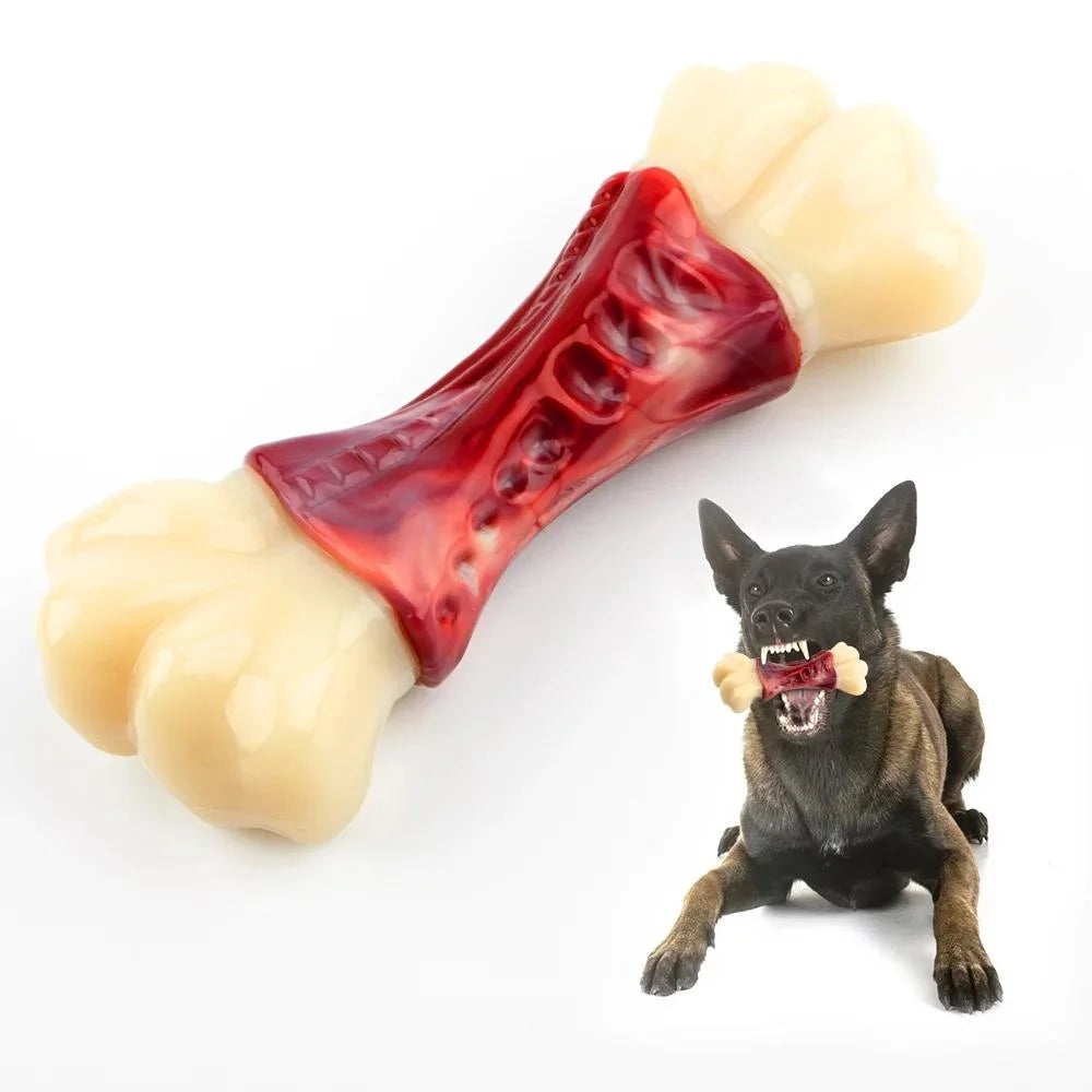 Durable Beef Flavor Chew Toy for Large Aggressive Chewers - Indestructible Nylon Bone for Happy Dogs