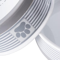 Elevate Your Pet's Dining Experience with the Paw & Patch Stylish Gray Ceramic Pet Bowl Set - Medium 2-Piece Collection