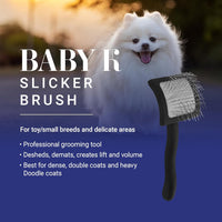 Professional Grooming Made Easy: Baby K Dog Slicker Brush for Effortless Fluffing and Detangling in Black