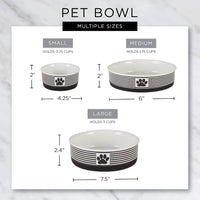 Elevate Your Pet's Dining Experience with the Paw & Patch Stylish Gray Ceramic Pet Bowl Set - Medium 2-Piece Collection