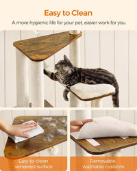 Deluxe 64.6-Inch Multi-Level Cat Tree with 5 Scratching Posts for Ultimate Play and Comfort