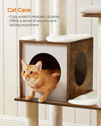 Deluxe 64.6-Inch Multi-Level Cat Tree with 5 Scratching Posts for Ultimate Play and Comfort