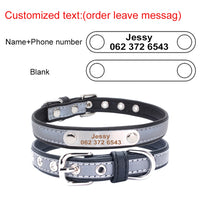 Personalized Reflective Dog Collar - Custom Engraved Pet ID Tag for Small to Large Dogs and Cats