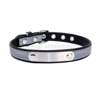 Personalized Reflective Dog Collar - Custom Engraved Pet ID Tag for Small to Large Dogs and Cats