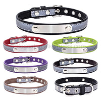 Personalized Reflective Dog Collar - Custom Engraved Pet ID Tag for Small to Large Dogs and Cats