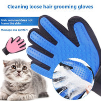 Cat Petting Gloves with Rubber Bristles for Removing Loose Fur and Grooming Pets